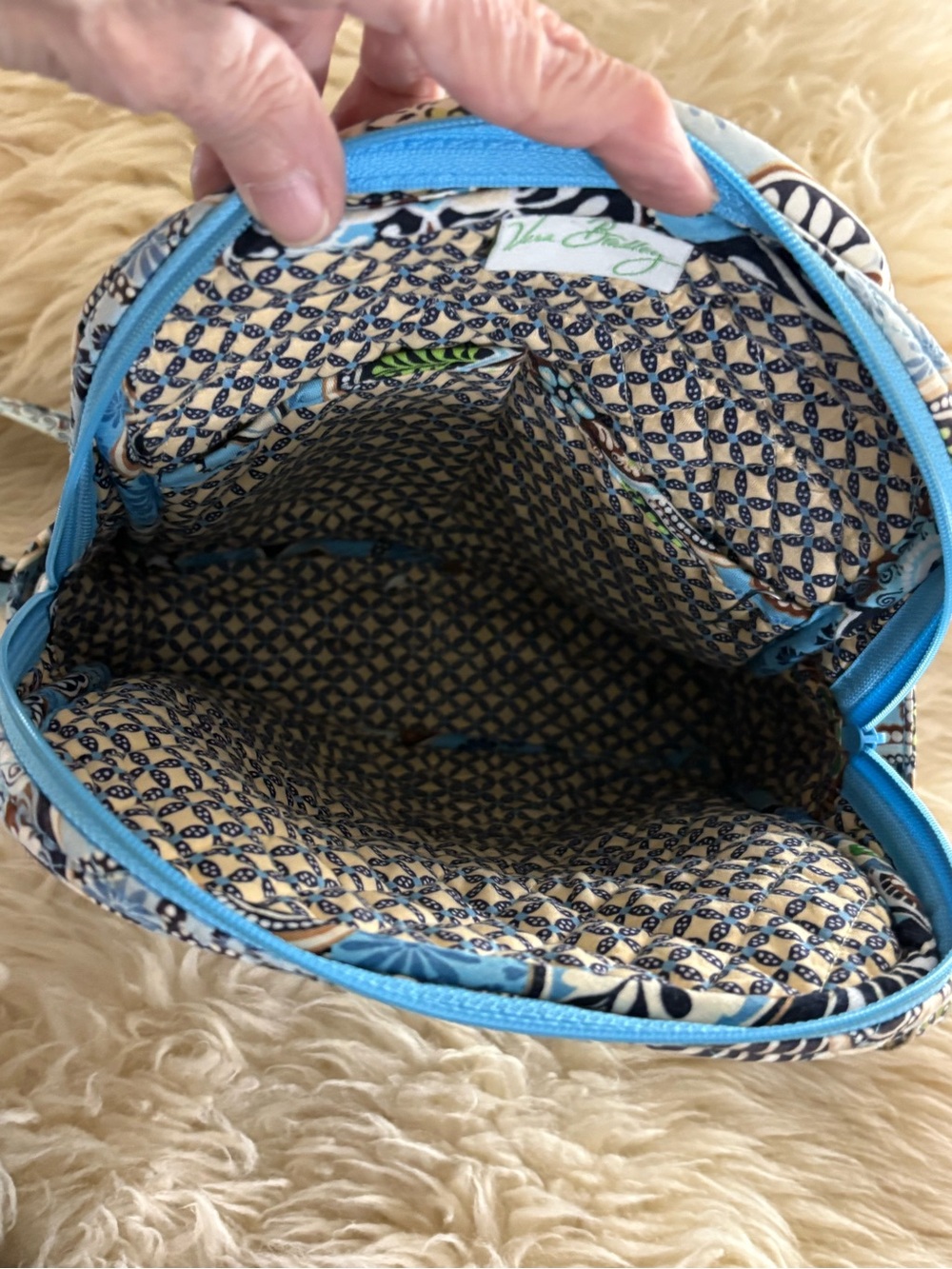 Vera Bradley ‘Bali Blue’ Floral Quilted Mini Backpack - Picture 7 of 7
